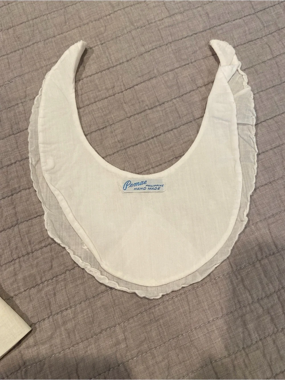 Vintage Pemae Philippine Handmade Baby Dress & Matching Bib Set-6 month